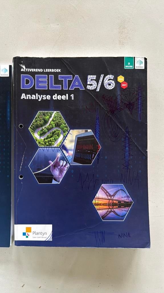 Delta 5/6 analyse deel 1 wiskunde boek plantijn, Ophalen, Zo goed als nieuw