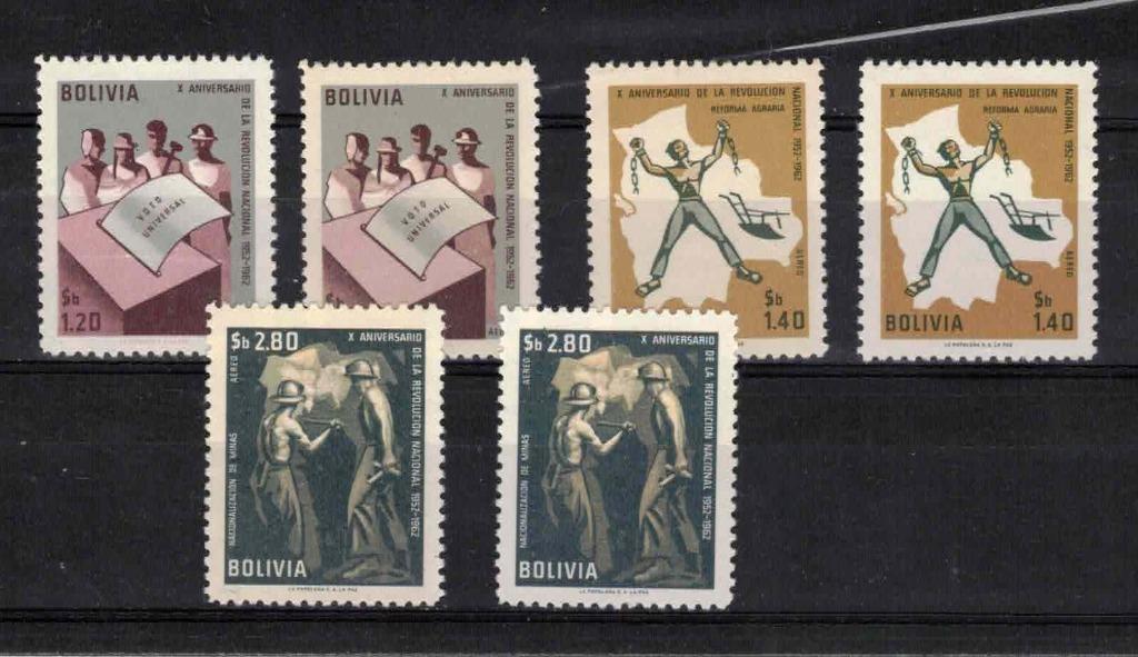 postzegels belgie bolivie luchtpost nrs 232/34 xx 2 reeksen, Postzegels en Munten, Postzegels | Europa | België, Verzenden, Orginele gom