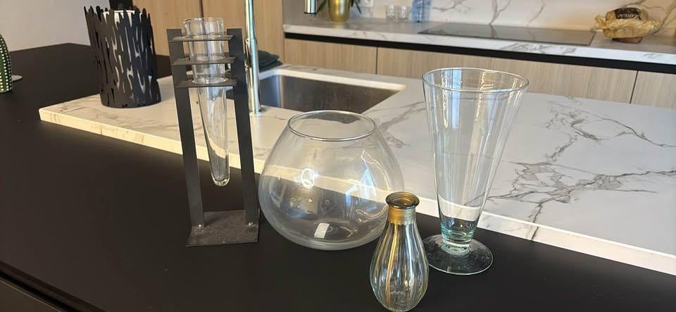 Lot de 4 vases, Enlèvement, Comme neuf, Verre