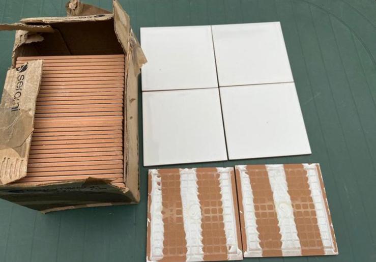 Muurtegels 40 stuks glanzend wit (15x15cm), Ophalen, Hardsteen, Wandtegels, Nieuw
