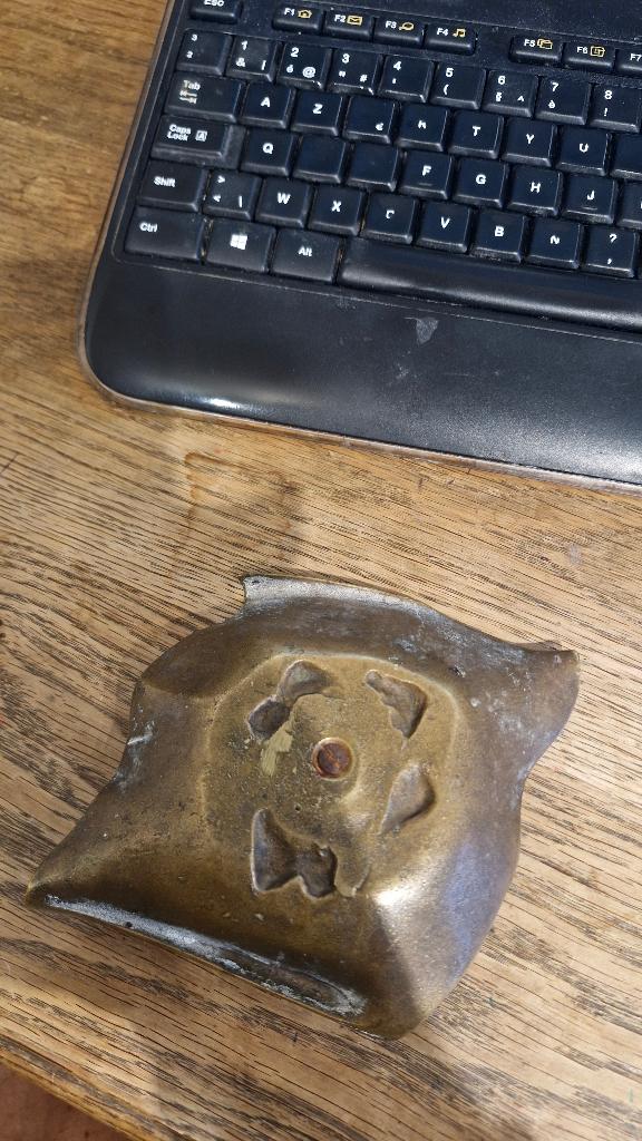 Art Nouveau - Bulldogkop - verkoperd metalen bakje -, Antiek en Kunst, Antiek | Brons en Koper, Ophalen of Verzenden, Brons