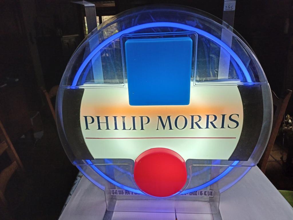 Publicité au néon Philip Morris en bel état, Collections, Marques & Objets publicitaires, Enlèvement ou Envoi, Comme neuf, Emballage