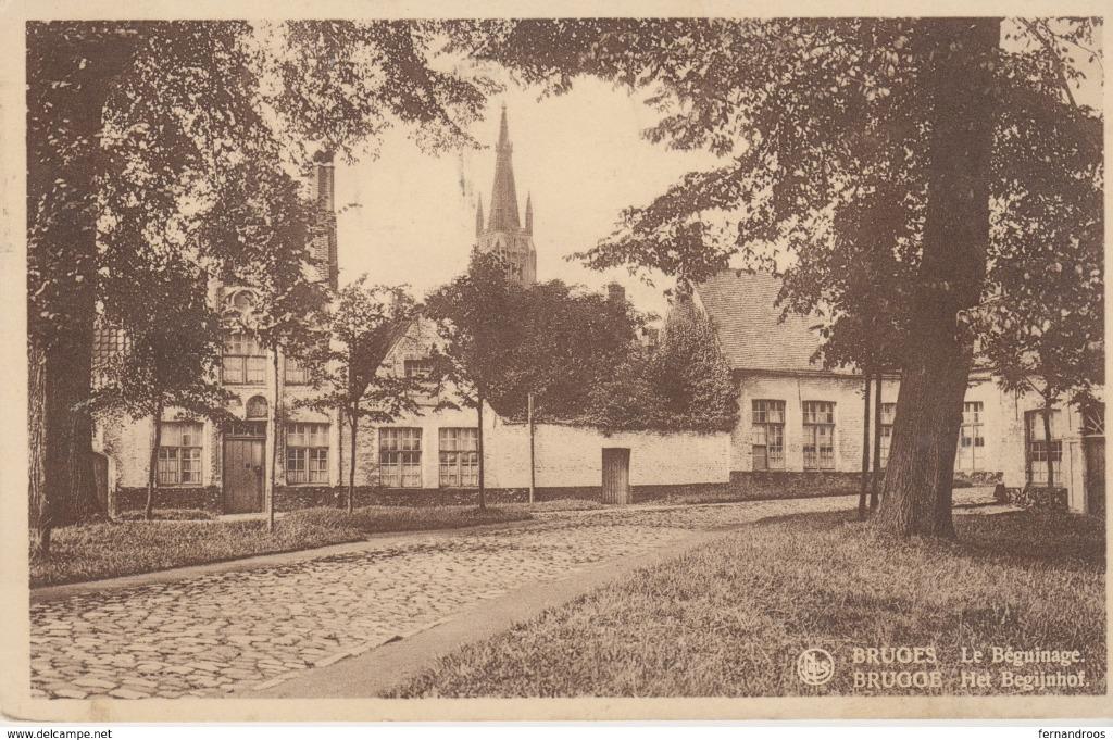BRUGES BRUGGE LE BEGUINAGE HET BEGIJNHOF 1932 CARTE POSTALE, Enlèvement ou Envoi, 1920 à 1940, Affranchie, Flandre Occidentale
