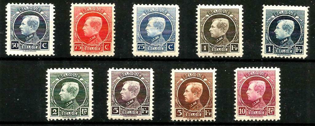 België 1922 Kon. Albert I "Montenez" OBP 211/219**, Timbres & Monnaies, Timbres | Europe | Belgique, Non oblitéré, Gomme originale