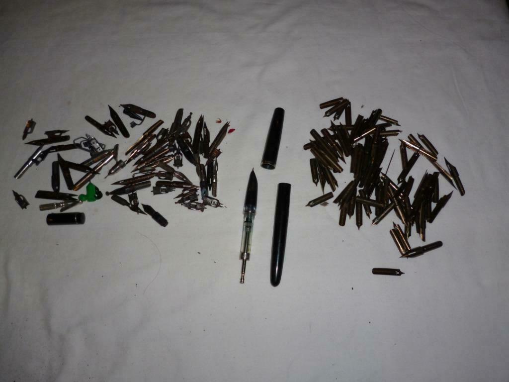 vieux stylo vintage avec réservoir d'encre et plumes, Antiquités & Art, Enlèvement