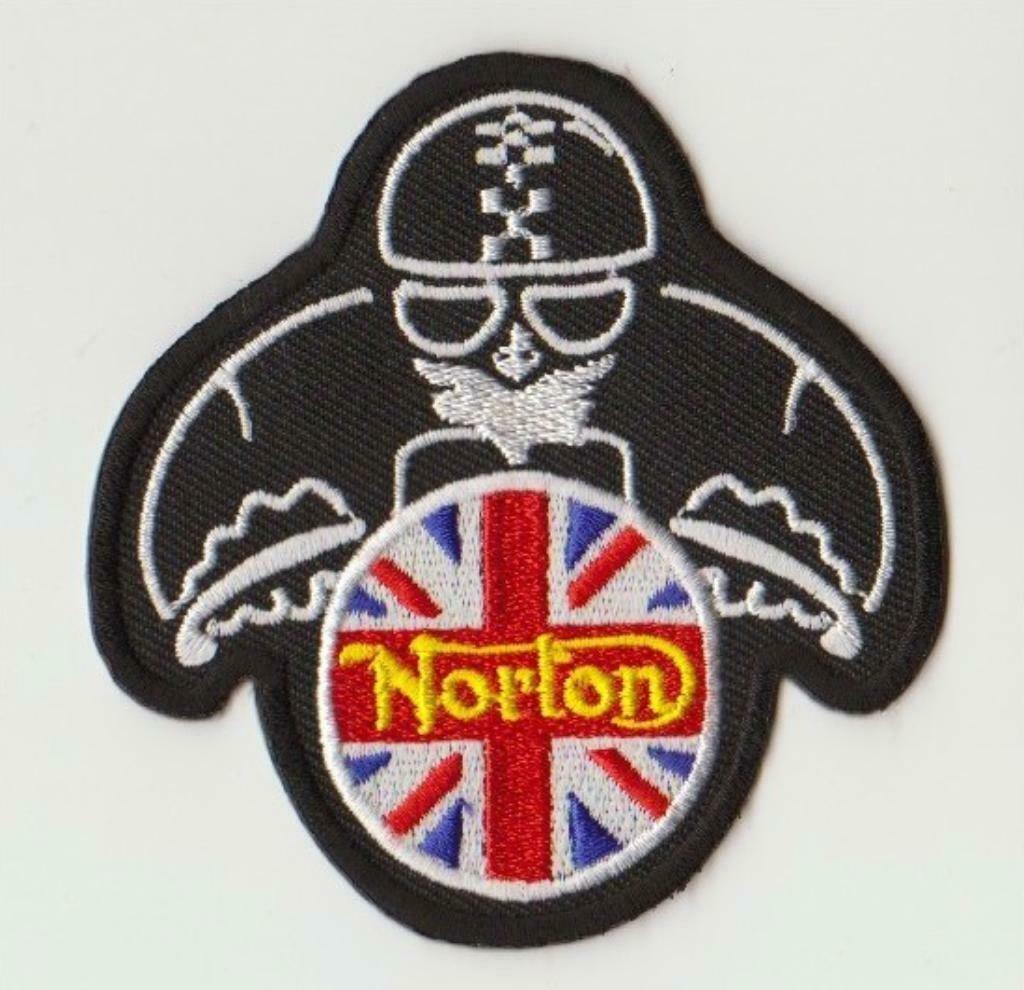 Norton Cafe Racer strijk patch embleem logo - 78 x 79 mm, Motoren, Ophalen of Verzenden, Nieuw