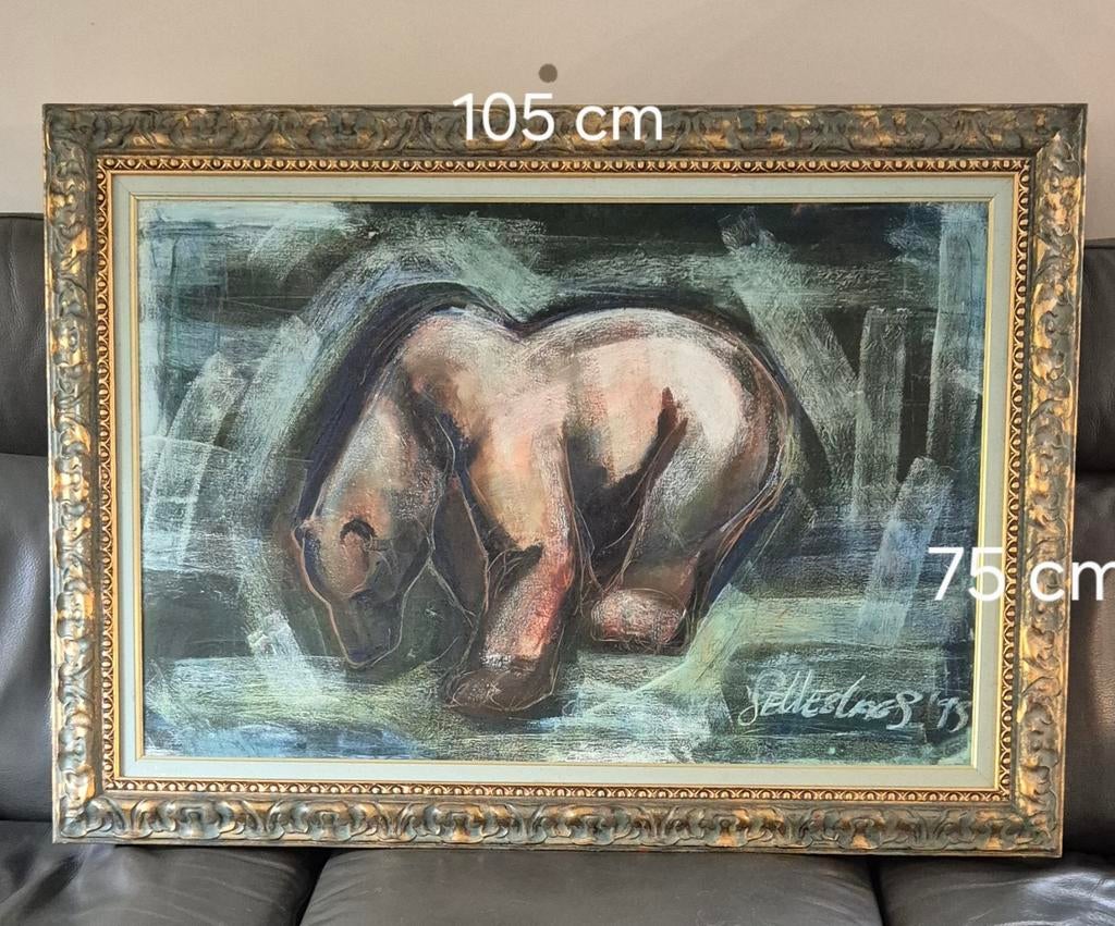 Schilderij Beer Selleslags 95 afm 105x75 cm, Ophalen