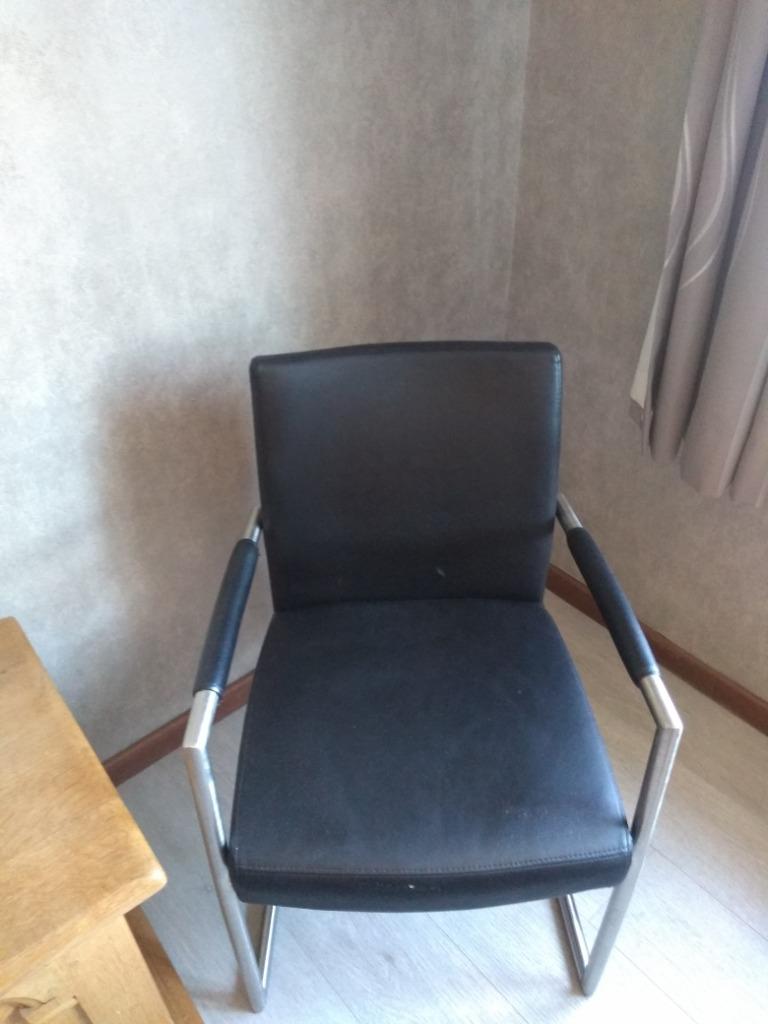 Fauteuil simili cuir noir, Enlèvement ou Envoi, Utilisé, Cuir