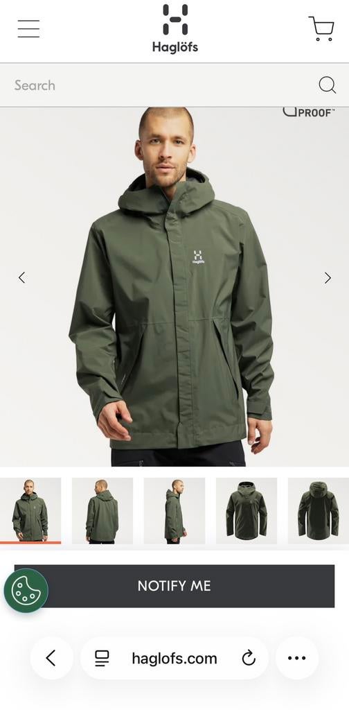 Haglöfs Tjärn Jacket Regenjas (women XL/men L), Kleding | Heren, Jassen | Zomer, Nieuw, Maat 52/54 (L), Groen, Ophalen of Verzenden