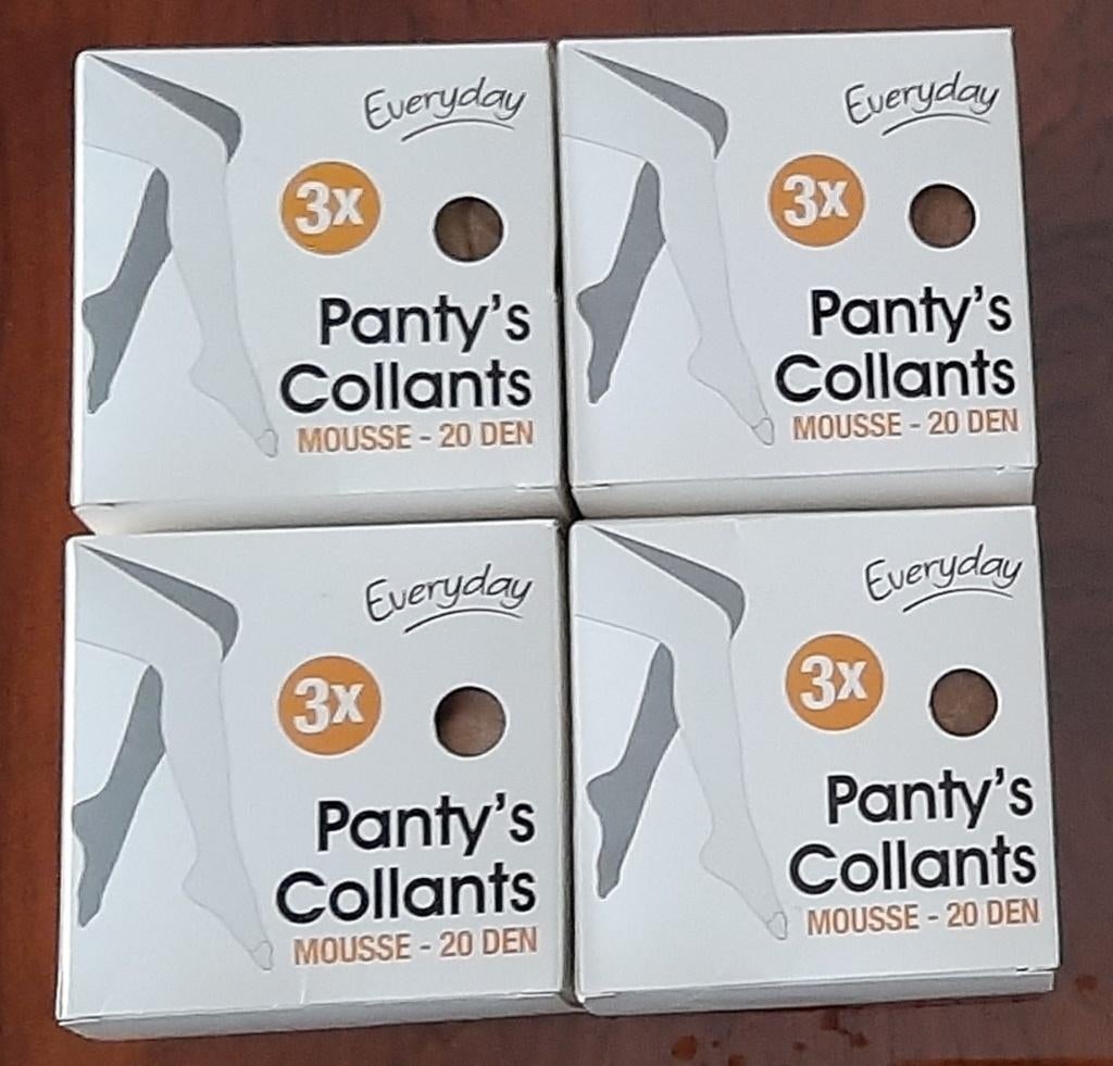 Lot 4 boîtes 3x panty's collants taille XXL brun - état neuf, Enlèvement, Neuf, Beige
