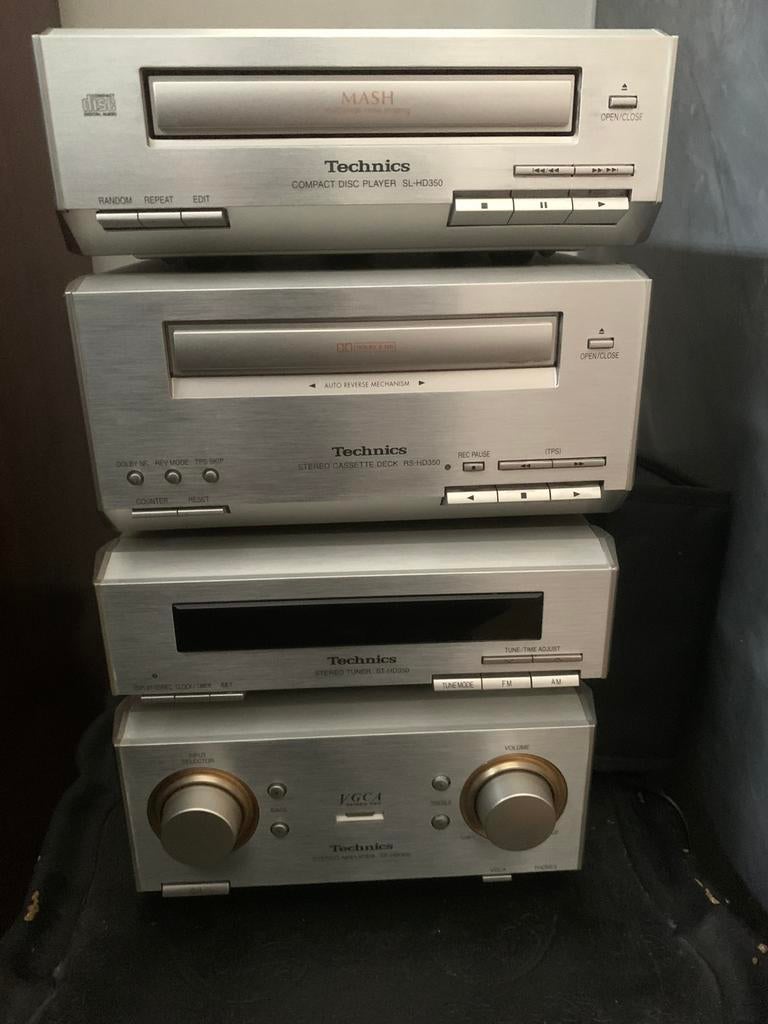 Mini chaîne Technics HD350 Vintage – Full Alu – Rare, Enlèvement ou Envoi, Utilisé, Lecteur CD