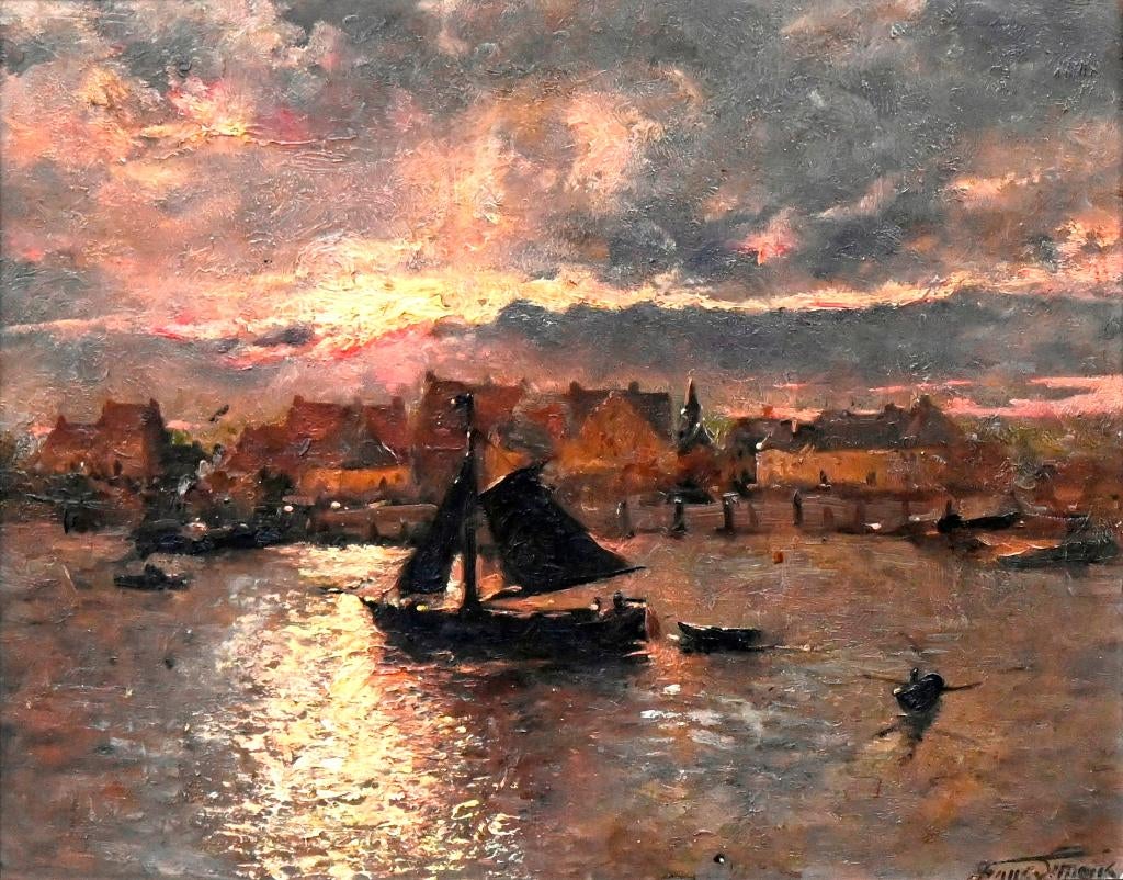 Havenzicht van Frans Simons, Antiek en Kunst, Ophalen