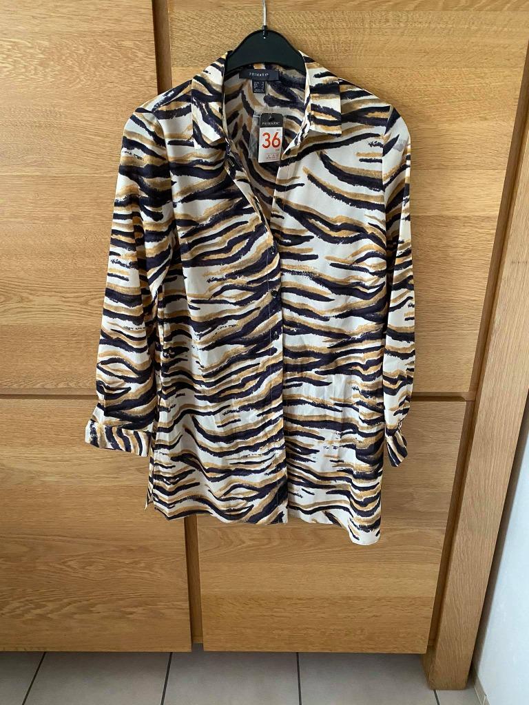 Blouse tijgerprint maat 36, Kleding | Dames, Ophalen of Verzenden, Maat 36 (S)