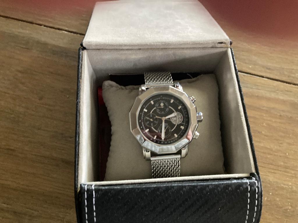 herenhorloge, Handtassen en Accessoires, Horloges | Heren, Zo goed als nieuw, Polshorloge, Staal, Staal, Ophalen