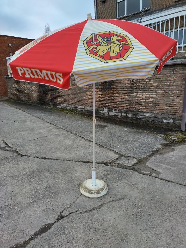 Vintage parasol met kliksysteem + parasolvoet, Ophalen, Parasolvoet