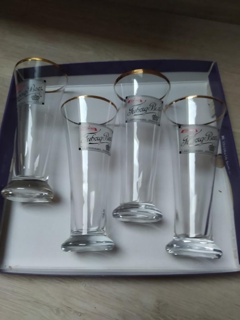 Verres à bière vintage de la bière Tuborg., Enlèvement ou Envoi, Comme neuf