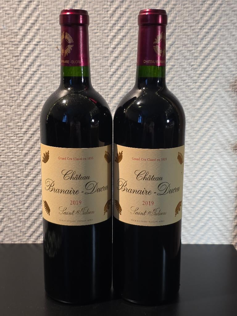 2 flessen Château Branaire-Ducru 2019 - Saint-Julien, Verzenden, Frankrijk, Zo goed als nieuw, Rode wijn