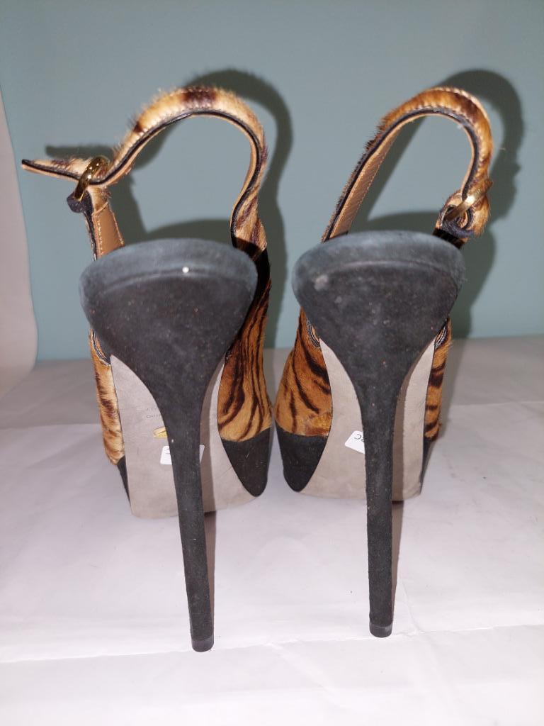 683C* Sergio ROSSI sexy luxe tijgersandalen (37,5), Overige kleuren, Verzenden, Nieuw, SERGIO ROSSI