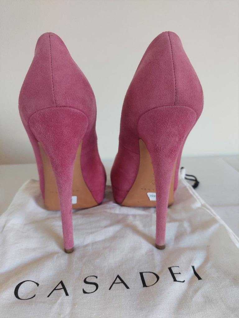 346C* Casadei - sexy shoes roses cuir high heels (36), Rose, Escarpins, Porté, Casadei