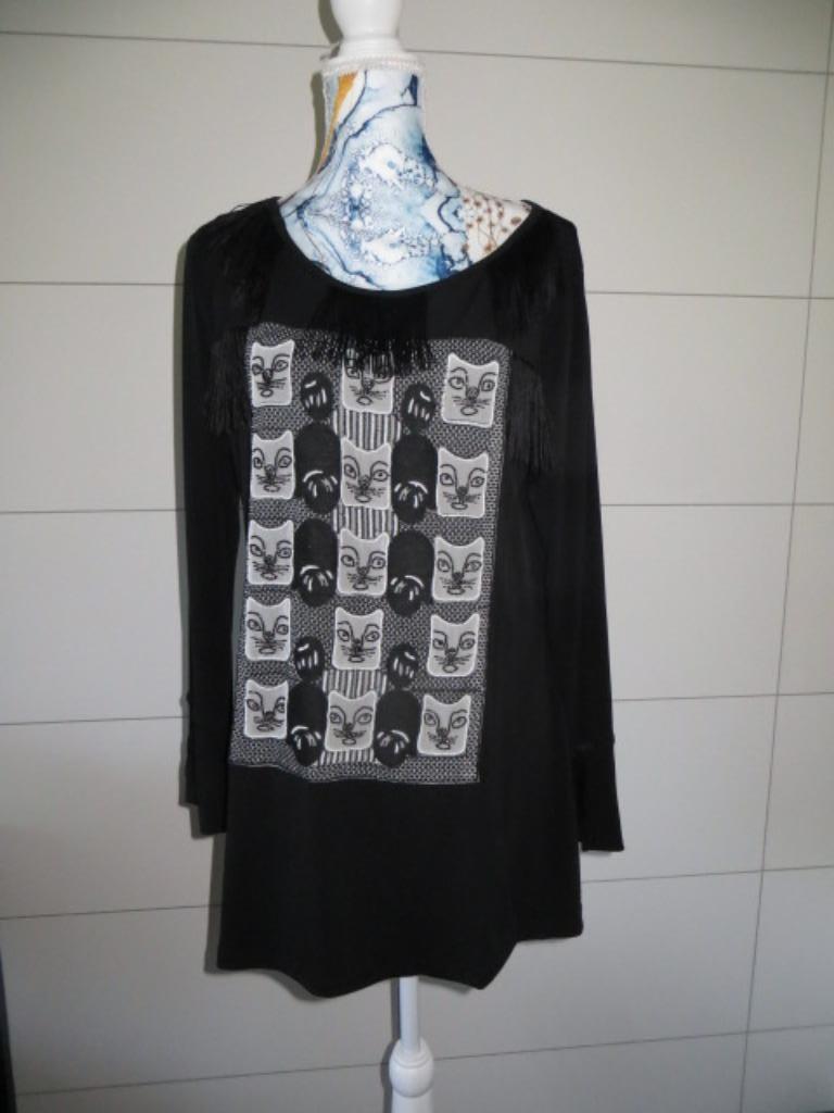 Zwarte tuniek - Save The Queen - Dames - XXL - katjes, Save The Queen, Zwart, Maat 46/48 (XL) of groter, Nieuw