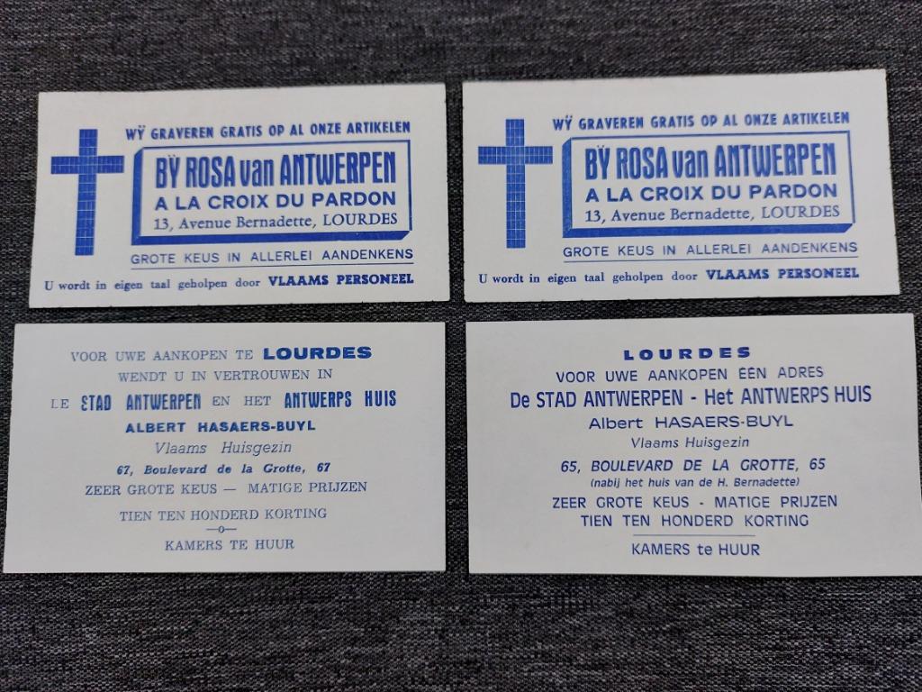 devotieprentjes Lourdes (zie keerzijde), Verzenden