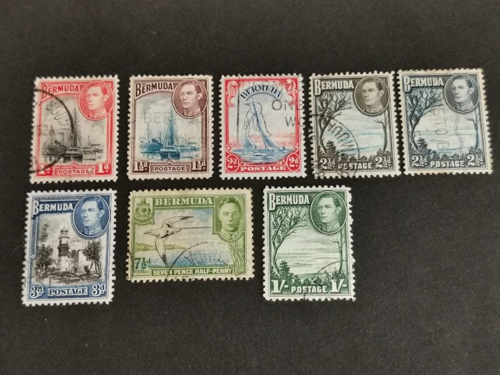 Bermudes 1938 - Roi George VI, phare, oiseaux, navire, Enlèvement ou Envoi, Affranchi, Amérique centrale