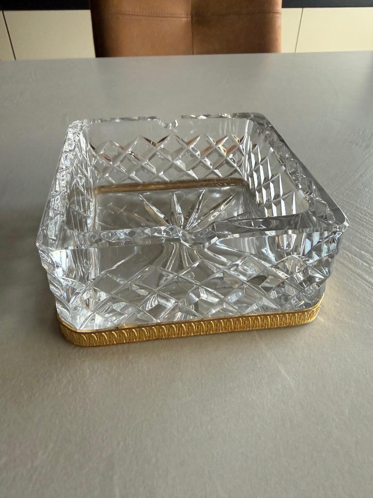 Val Saint Lambert kristal asbak  Wit , lengte 11 cm, Ophalen