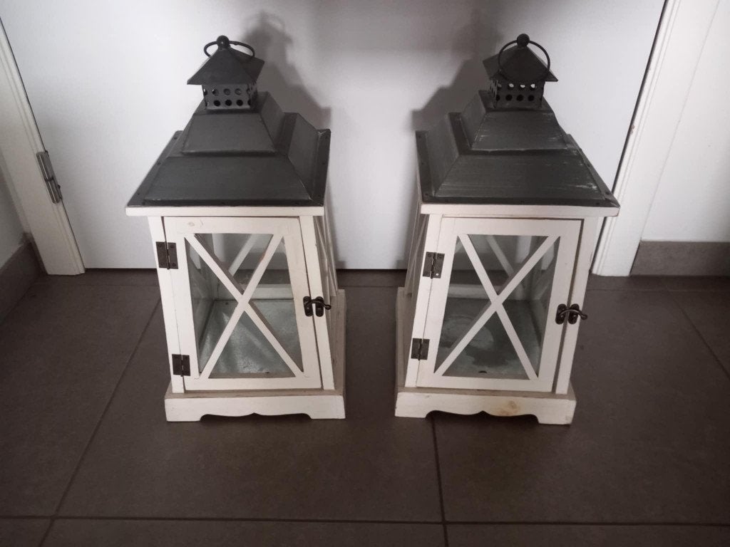 DEUX Lanternes de décoration en bois, Enlèvement, Utilisé