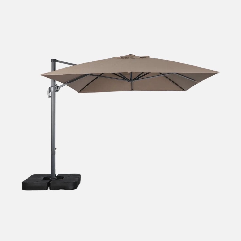 Parasol déporté 3x4m + dalles + housse, Neuf, 3 à 4 mètres, Étanche, Parasol flottant
