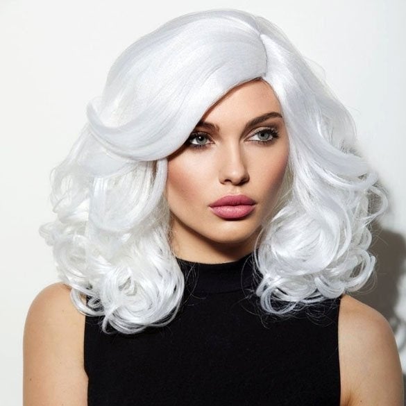 Lace front Diva / Drag pruik groot volume Reagan Snow kleur, Enlèvement ou Envoi, Neuf