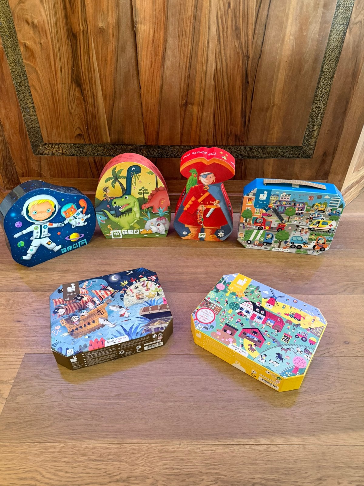 Set van 6 Janod, Djeco & Astronaut kinderpuzzels, Ophalen, Meer dan 50 stukjes, Zo goed als nieuw, 4 tot 6 jaar