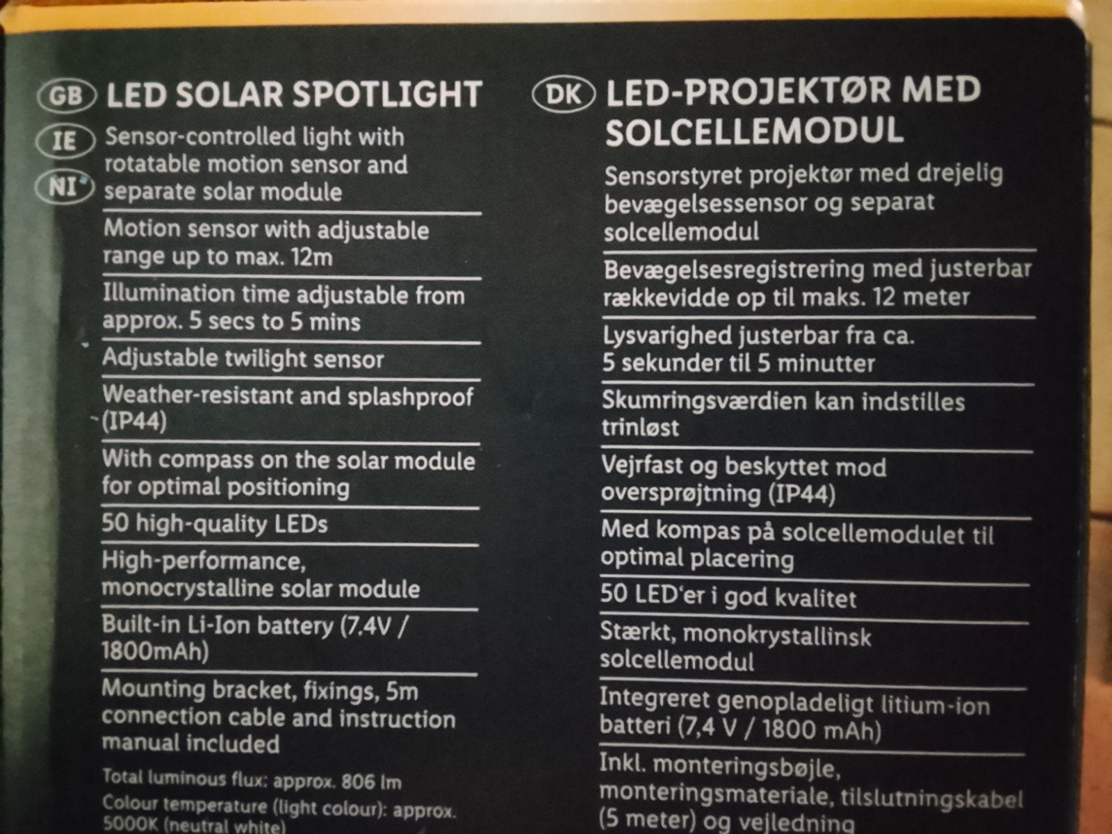 Led solar spotlight Livarnolux, TV, Hi-fi & Vidéo, Caméras de surveillance, Enlèvement, Neuf