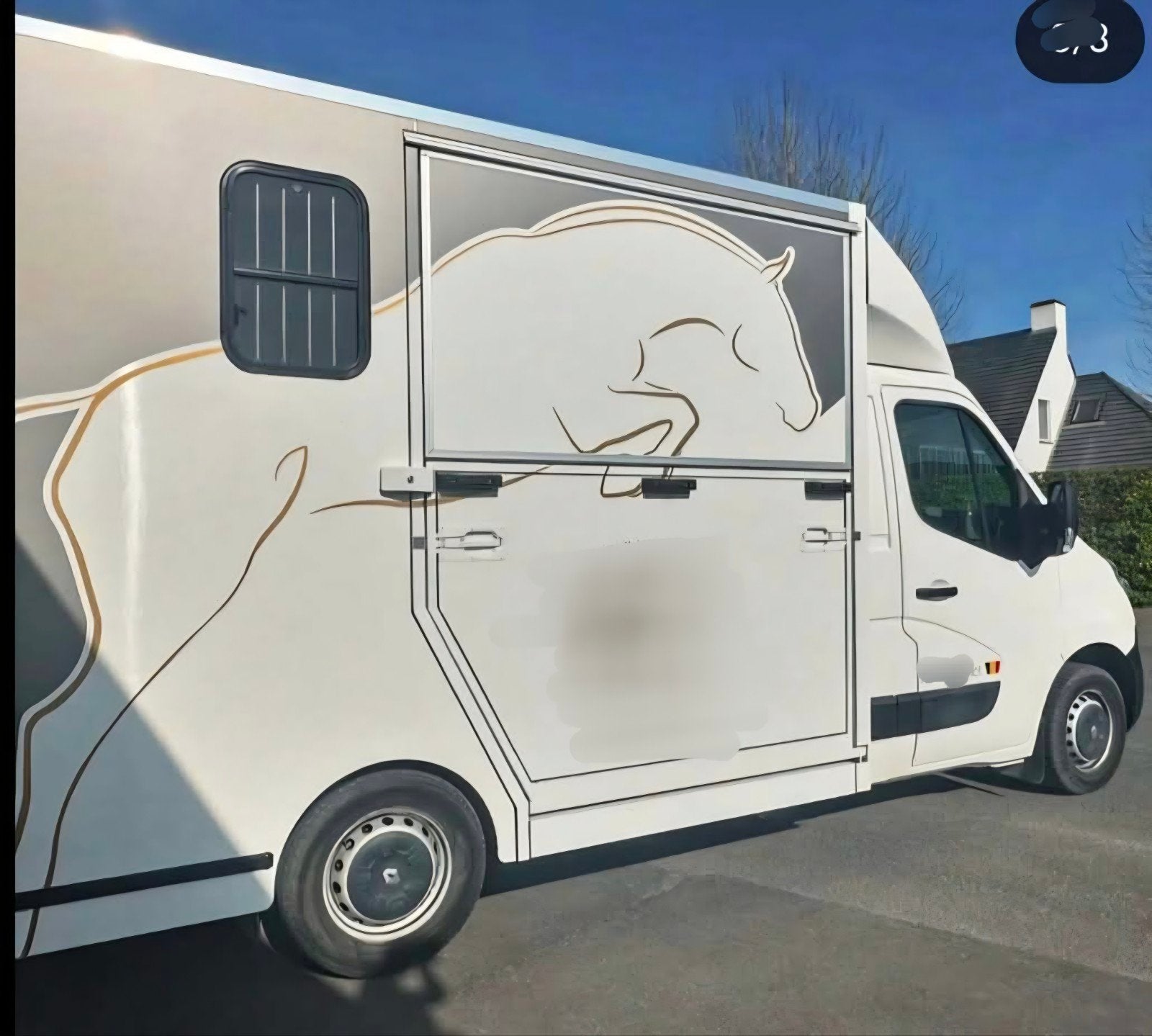 Renault Master paardencamionette, Animaux & Accessoires, Enlèvement, Comme neuf, Autres matériaux, Remorque 2 chevaux