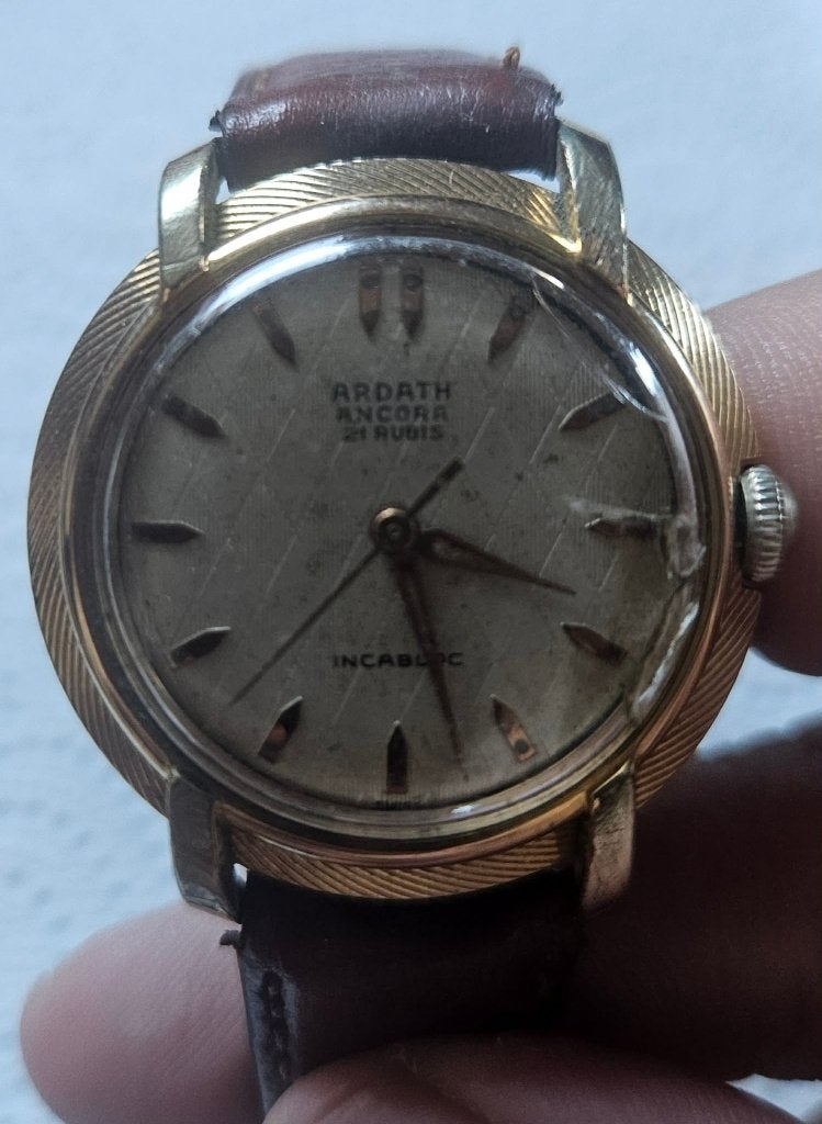 Montre Ardath Ancora Homme 21 Rubis Incabloc 1950, Antiquités & Art, Enlèvement ou Envoi