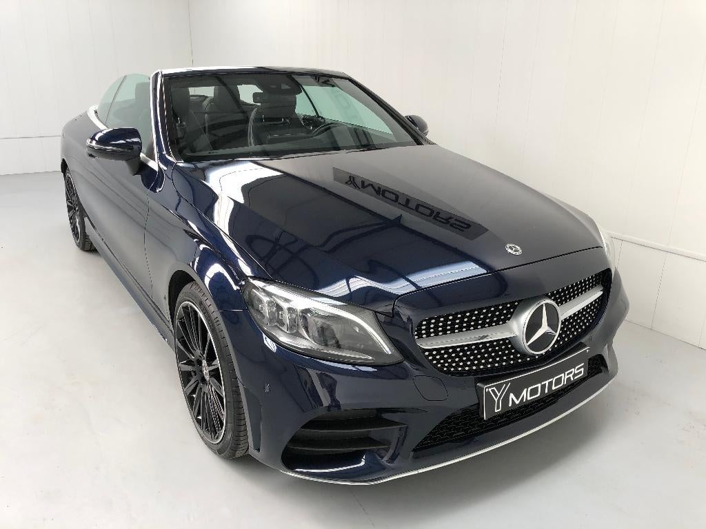 MERCEDES C 180 9G-TRONIC CABRIO PACK-AMG FACELIFT MULTIBEAM, Auto's, Automaat, 4 cilinders, Blauw, 1595 cc