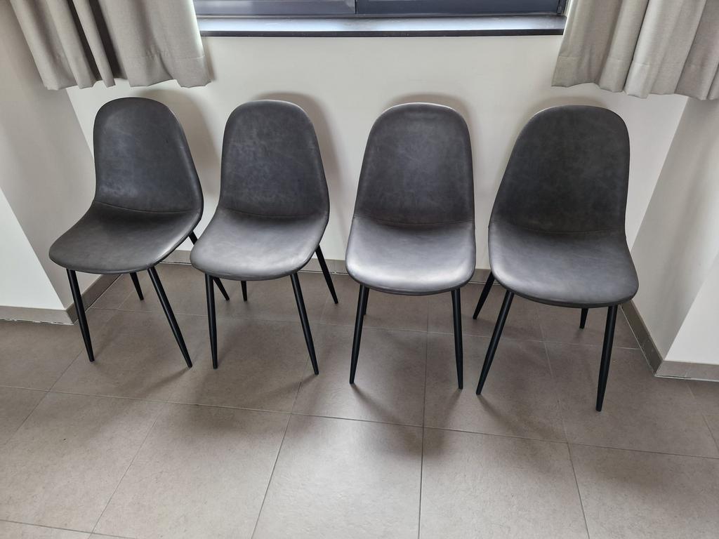 Stoel lederlook antraciet, Huis en Inrichting, Ophalen, Zo goed als nieuw