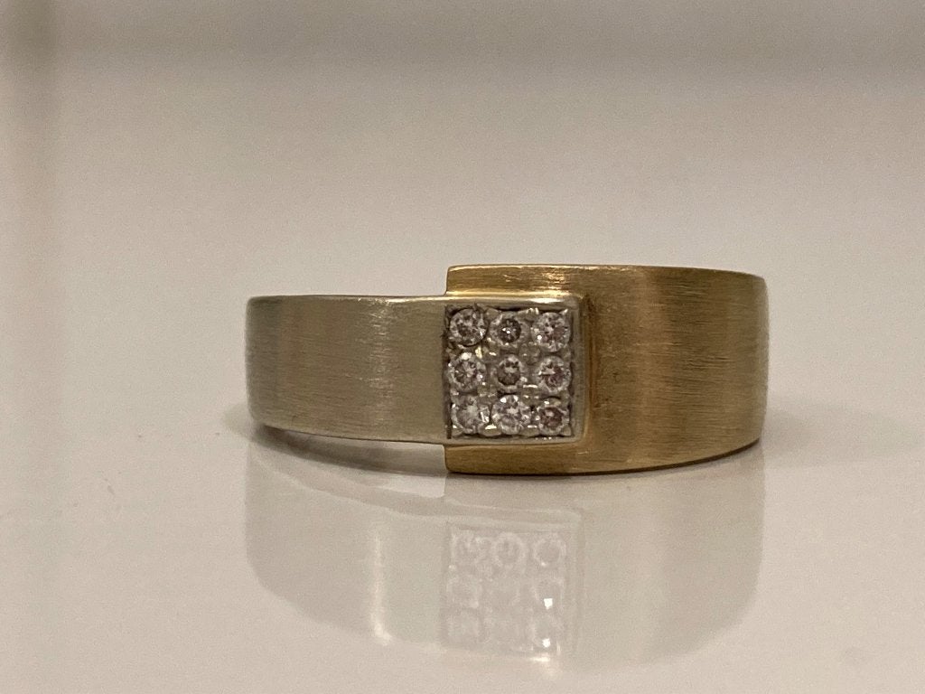 Gouden Ring 14kt met Diamanten, Geel, Ophalen of Verzenden, Met edelsteen, Goud