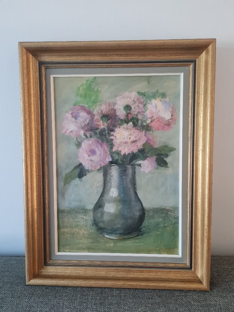 zeer mooi schilderij op doek - bloemen, Ophalen of Verzenden, Bloemen, Doek