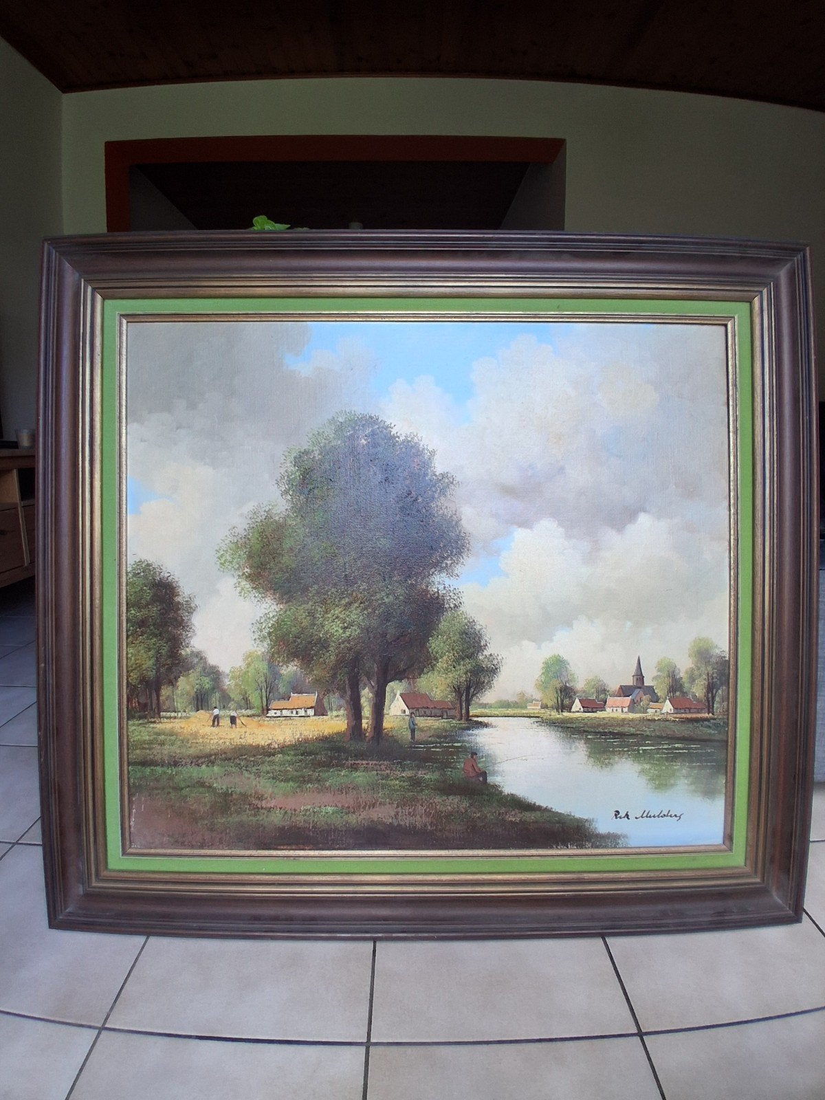 schilderij rik mulders 91cm hoog & 101cm breed, Ophalen, Ingelijst, Landschap
