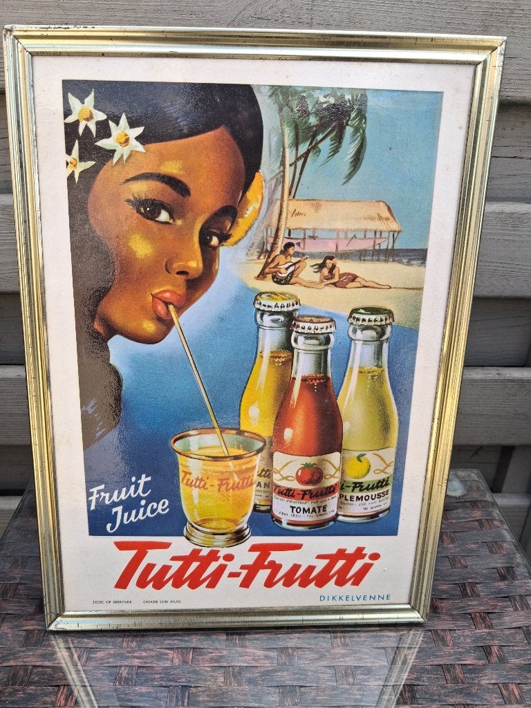 Oud reclamebord glacoide TUTTI FRUTTI .., Ophalen of Verzenden, Zo goed als nieuw, Reclamebord