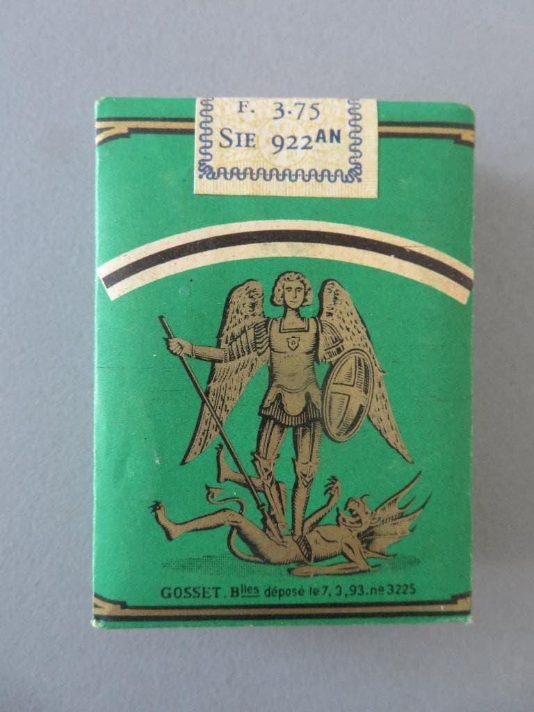 oud pakje sigaretten St. Michel groen van Gosset 3.75 Fr, Verzamelen, Rookartikelen, Aanstekers en Luciferdoosjes, Verzenden, Zo goed als nieuw