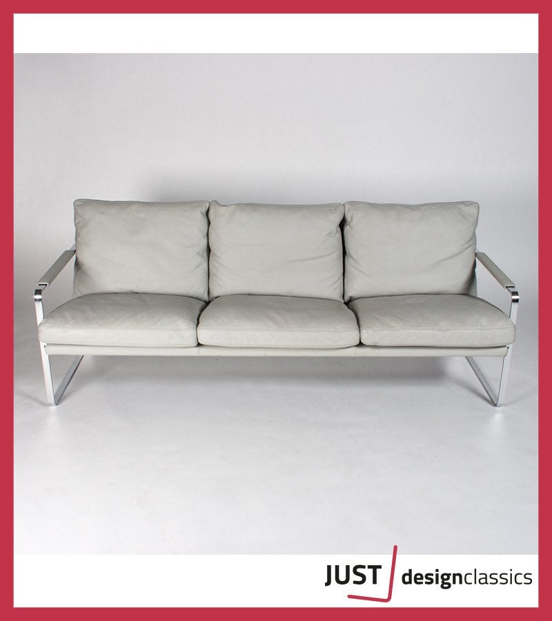 AANBIEDING!! Walter Knoll Fabricius 71030 Grijs leder 3 Zits, Enlèvement, Comme neuf