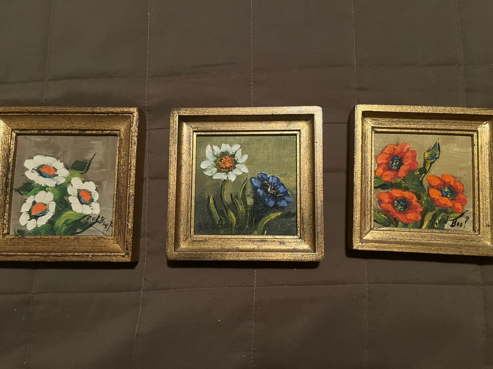 3 schilderijen van A. Vandeboel, Ophalen, Gebruikt, Schilderijlijst, 13 cm
