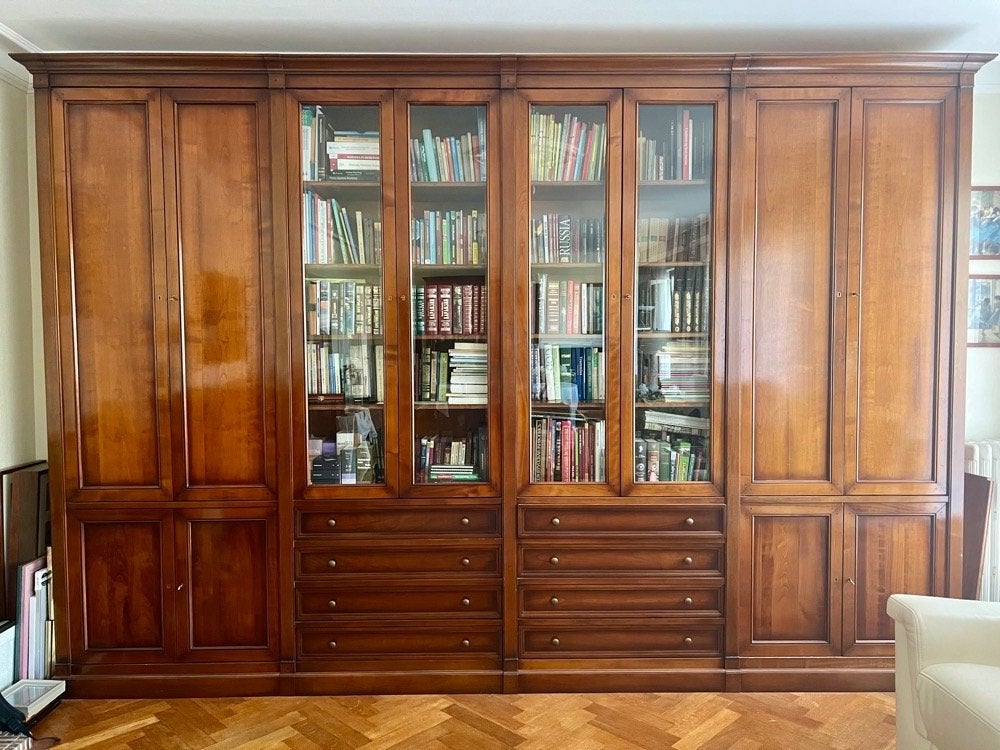 Magnifique bibliothèque en merisier massif – 4 éléments, Enlèvement