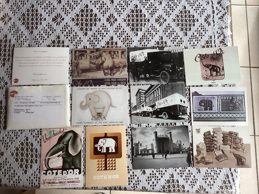 Volledige set postkaarten chocolat Cote D’or 120 jaar prente, Enlèvement ou Envoi, Utilisé