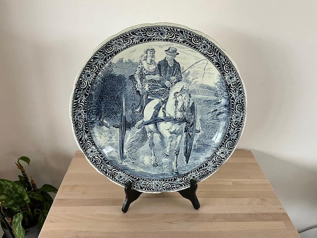 BOCH Delfts grote decoratieve schaal - diameter 40 cm, Ophalen of Verzenden