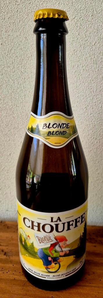 Te koop lege 0,75 ltr La Chouffe blond fles bier uit 2025, Verzamelen, Biermerken, Ophalen of Verzenden