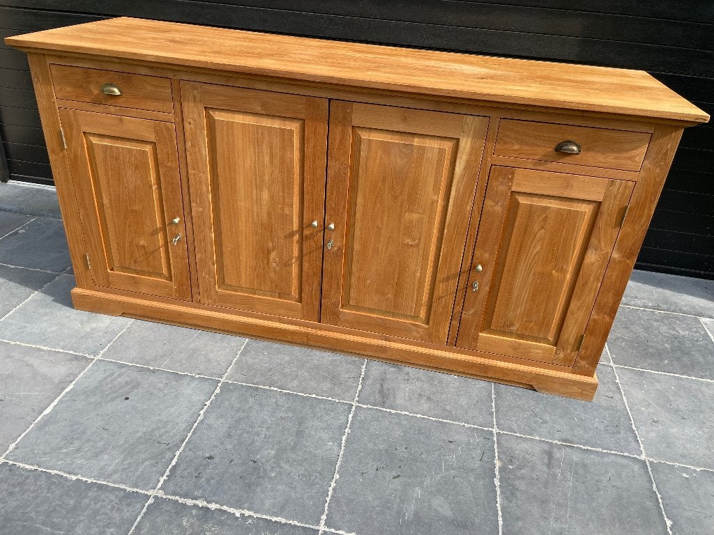 Teak kast groot 220x70x110, Enlèvement, Comme neuf, Teck