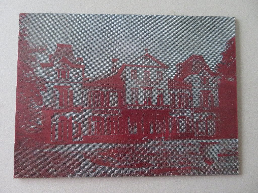 oude foto op metaal koperdruk Henri Nolfstraat Kortrijk, Verzamelen, Foto's en Prenten, Ophalen of Verzenden, Zo goed als nieuw