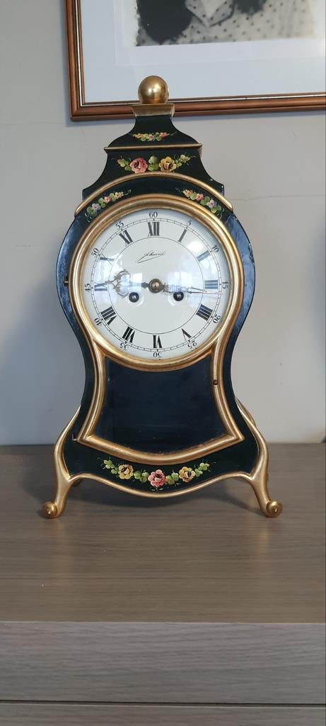 Elegante handgeschilderde penduleklok – Franse stijl – werkt, Antiek en Kunst, Antiek | Klokken, Ophalen